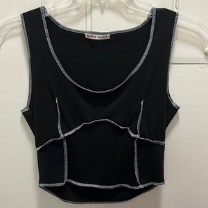 Scoop neck black tank top